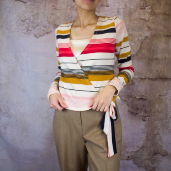 NWOT Billabong Striped Wrapped Blouse - Picture 3 of 3